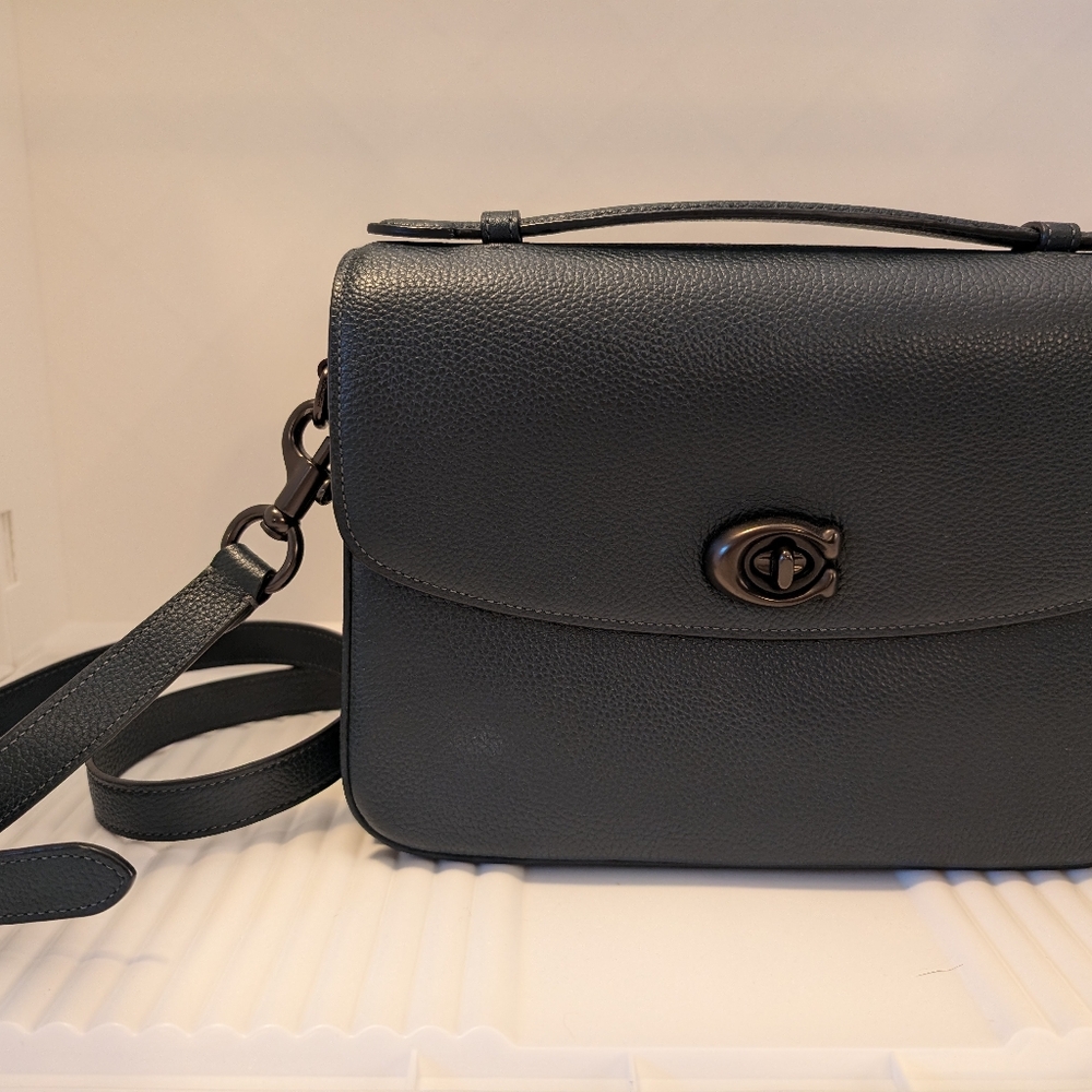 Pine Coach Cassie in Polished Pebble Leather with Pewter Hardware